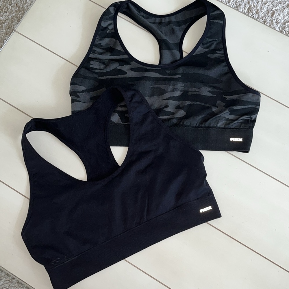 RBX Black Athletic Sports Bras Performance Fabric Racerback - set 2